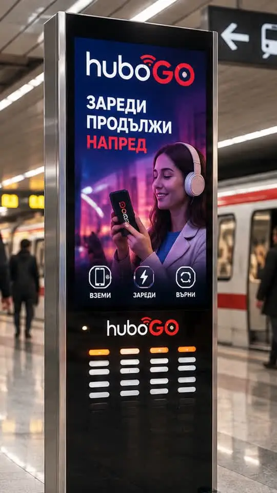 Реклама на екран huboMedia в метростанция