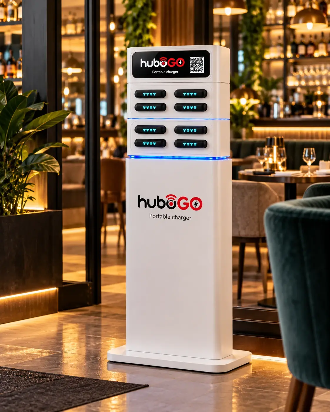 Станция huboGO на стойка в ресторант